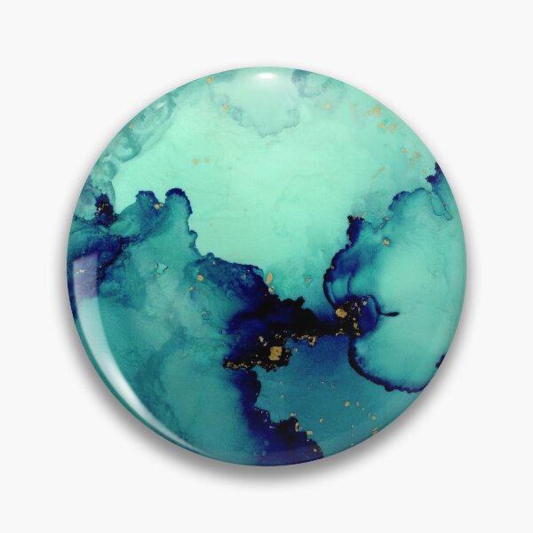 Artikelvorschau,  Alkoholtintenmalerei mit Marine- und Blaugrün-Ombre-Effekten. entworfen und verkauft von True Illustration.
