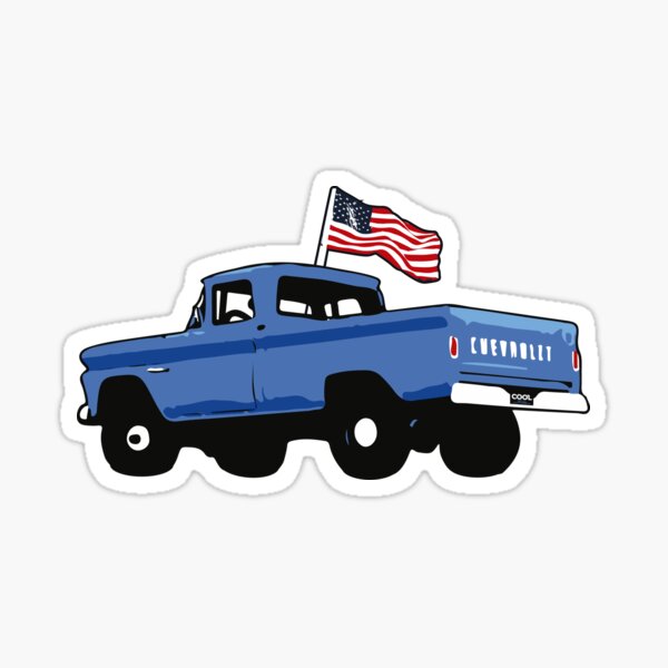 60-66 Blue Fleetside American Flag Sticker