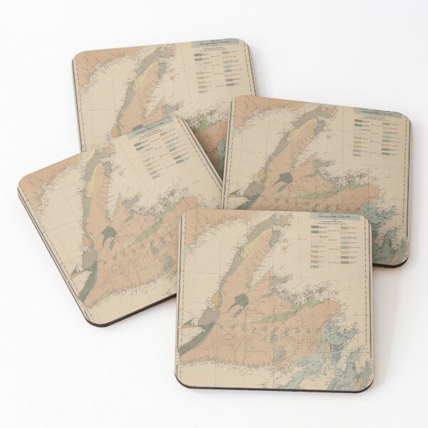 Item preview, Vintage Geological Map of Newfoundland (1875) designed and sold by BravuraMedia.