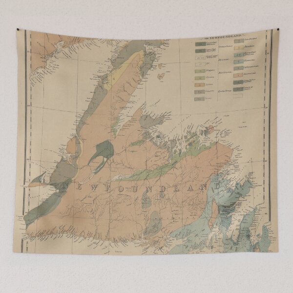 Item preview, Vintage Geological Map of Newfoundland (1875) designed and sold by BravuraMedia.
