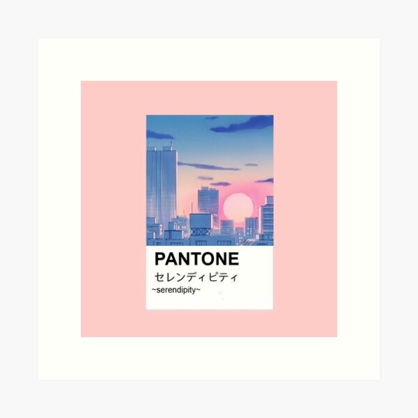 Pantone aesthetic anime city paint Art Print