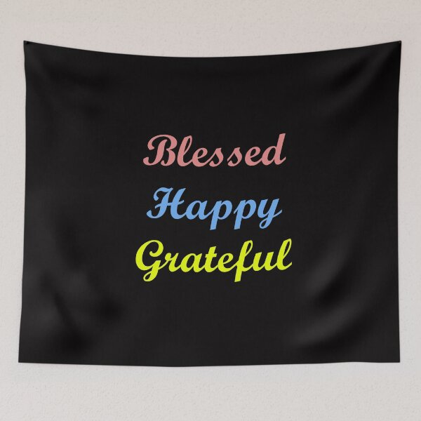 Item preview, Blessed.  Happy. Grateful.  designed and sold by ThingsByJoy.