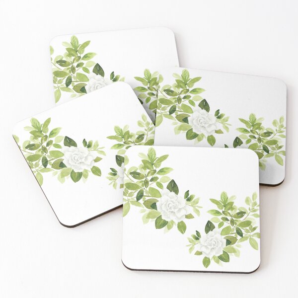 Item preview, Gardenia cape jasmine floral flower watercolor designed and sold by heartofanna.