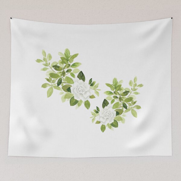 Item preview, Gardenia cape jasmine floral flower watercolor designed and sold by heartofanna.