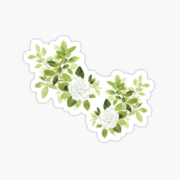 Item preview, Gardenia cape jasmine floral flower watercolor designed and sold by heartofanna.