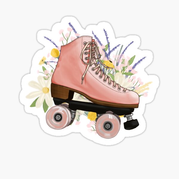 Item preview, Floral Pink Rollerskate designed and sold by Dara-Draws.