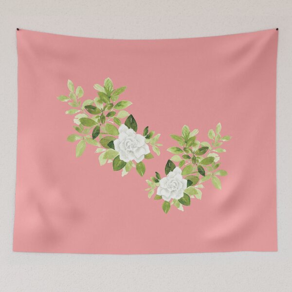 Item preview, Gardenia cape jasmine floral flower watercolor designed and sold by heartofanna.