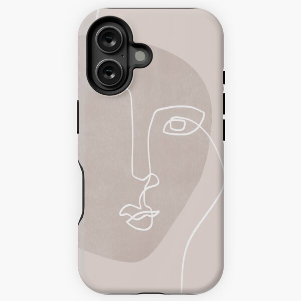 Vista previa del artículo con la obra «One Line Face en Beige II», diseñado y vendido por TheRedFinch.
