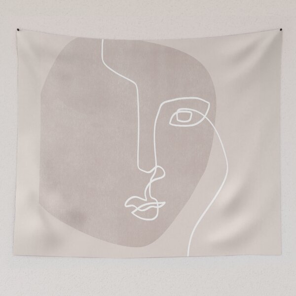 Item preview, One Line Face on Beige II designed and sold by TheRedFinch.