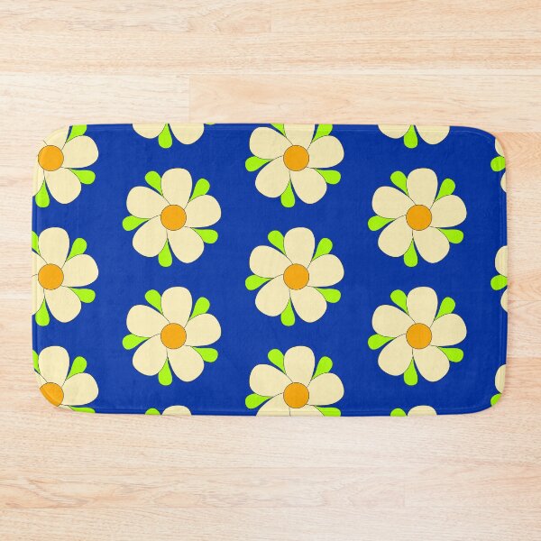 Item preview, yellow daisy blue background designed and sold by miaterinka.