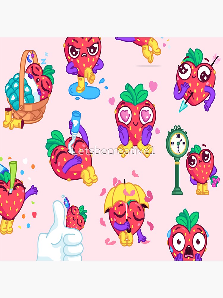 "strawberry emoji " Sticker for Sale by Letsbecreative1 Redbubble