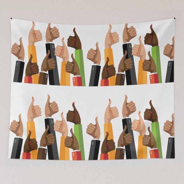 Item preview, Flat design multicultural group thumbs up designed and sold by La Cartoonista.