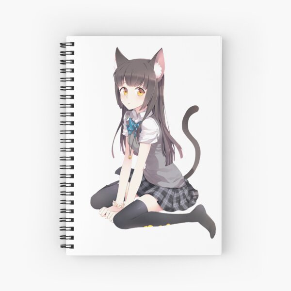 Anime Cat Girl Spiral Notebook for Sale by deniz29