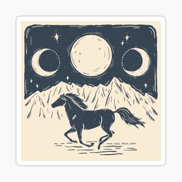 Running with the Moon Sticker