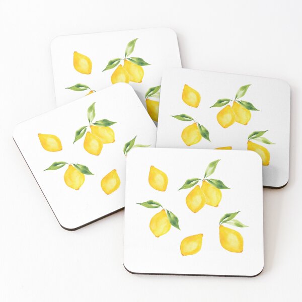Item preview, Bright yellow lemon fruit watercolor designed and sold by heartofanna.