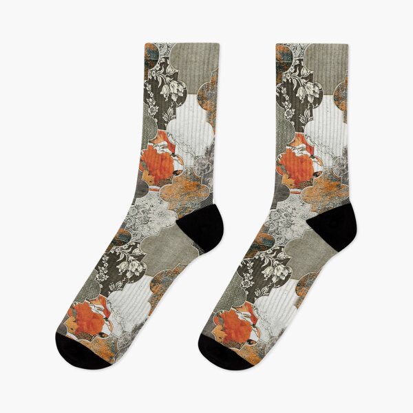 Item preview, Moroccan Tiles Rust Orange Olive Grey S designed and sold by Delinda Graphic Studio.