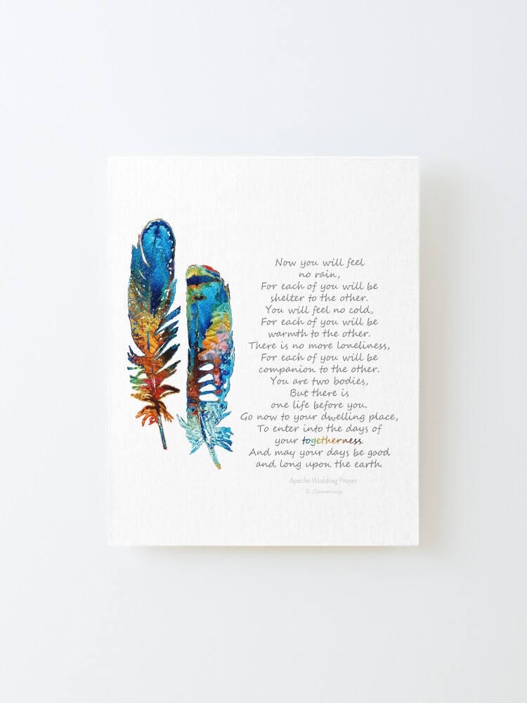 Alternate view of Togetherness - Native American Wedding Prayer - By Sharon Cummings Mounted Print
