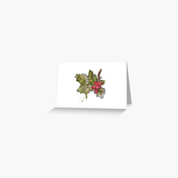Holly Greeting Card