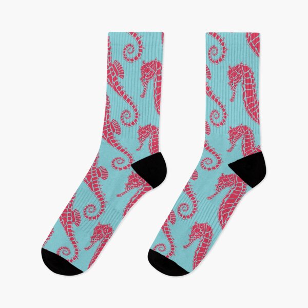 Item preview, Vivid Pink and Blue Seahorse Design designed and sold by RhubarbMyrtle.