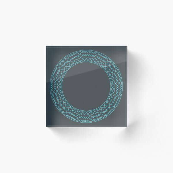 Stedman Triples Method Wreath — Coasters (Blue) Acrylic Block
