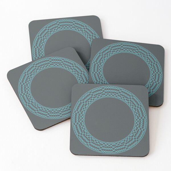 Stedman Triples Method Wreath — Coasters (Blue) Coasters (Set of 4)