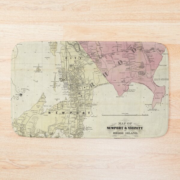Item preview, Vintage Newport RI Environs Map (1870) designed and sold by BravuraMedia.