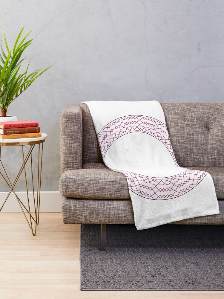 Alternate view of Stedman Triples Method Wreath — Blanket (Red) Throw Blanket