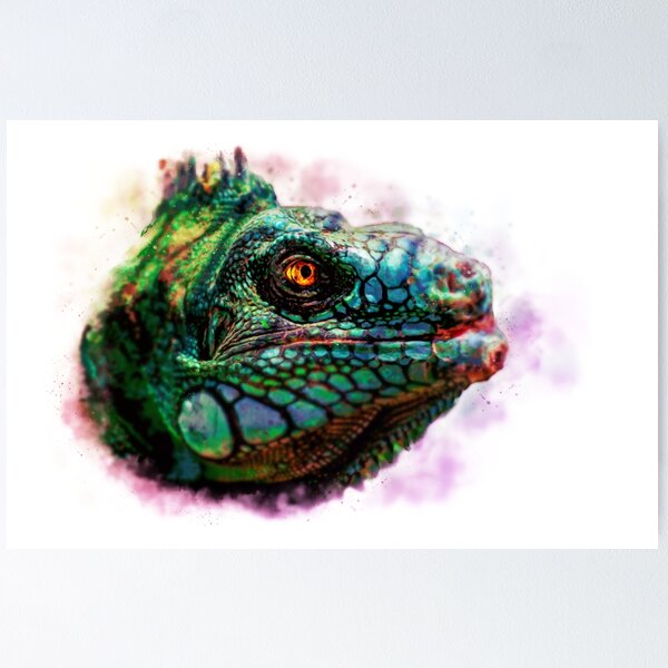 Item preview, Head of a dangerous lizard in magic fog designed and sold by Leonard-Solton.