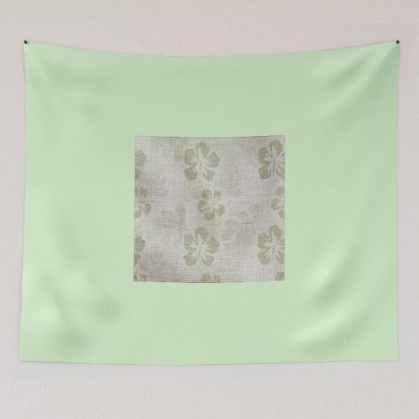 Item preview, Hibiscus pale green soft grey pattern designed and sold by Aquila Light Pictures.