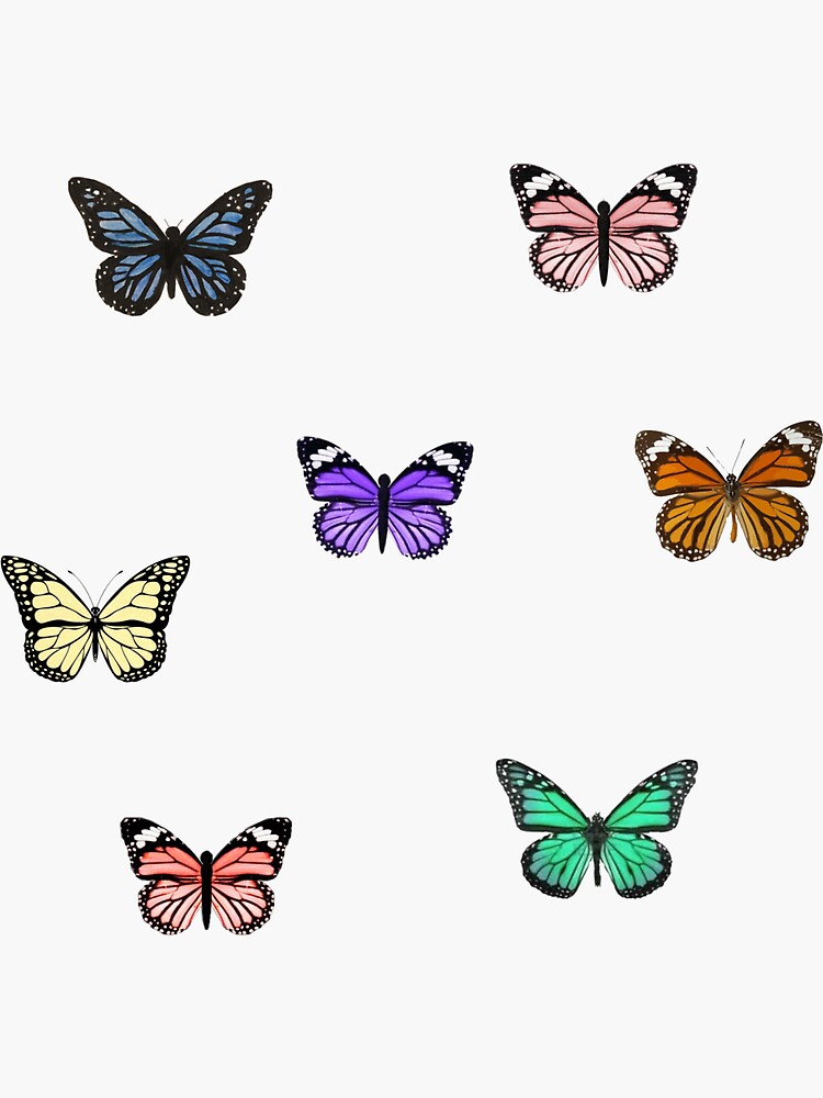 Thumbnail 3 of 3, Sticker, butterflies pack designed and sold by abbyfoltz.