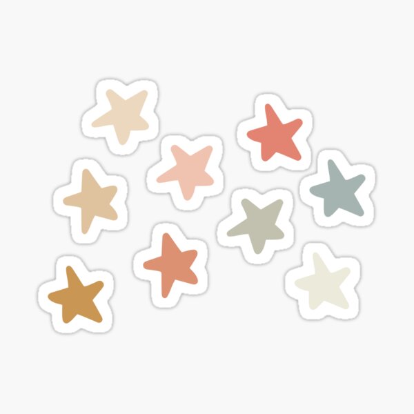 Warm Earthy Neutrals Star Print Sticker