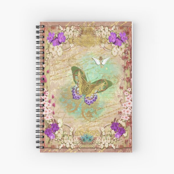 Steampunk Whimsical Butterfly Spiral Notebook