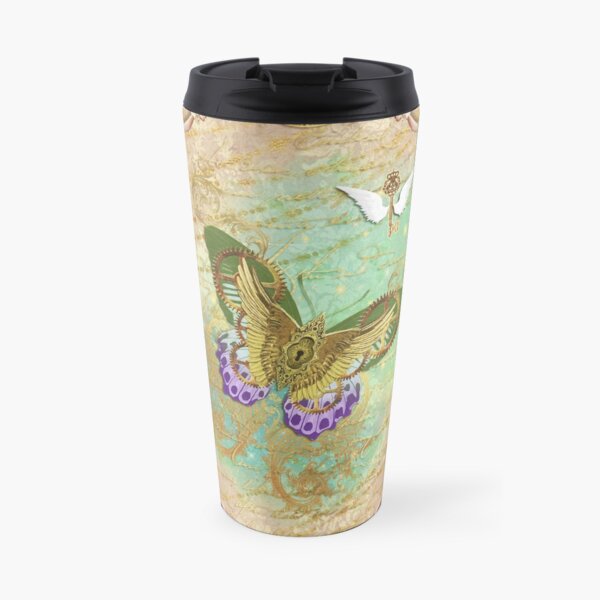 Steampunk Whimsical Butterfly Travel Mug