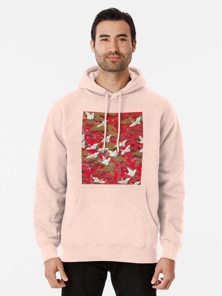 Japanese Cranes in Spring Sweatshirt Cranes and Flowers 