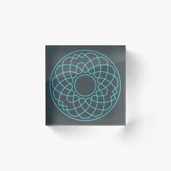 Grandsire Doubles Method Wreath — Coasters (Blue) Acrylic Block