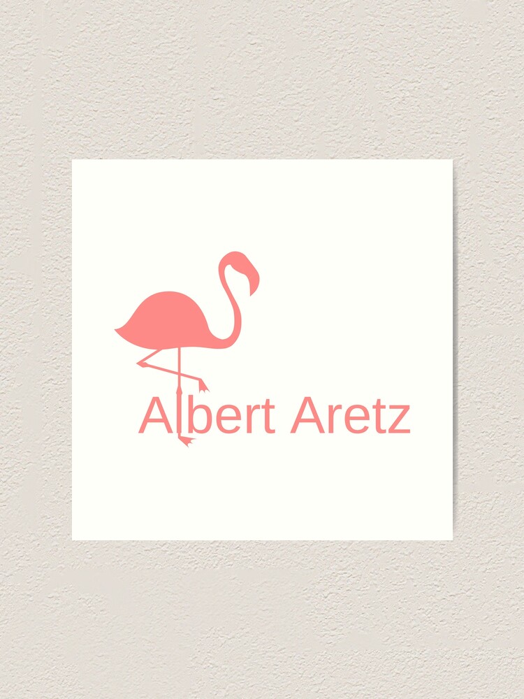 Albert Aretz Flamingo Youtube Art Print By Byitnow Redbubble - how to make transparent text in roblox 2012 youtube