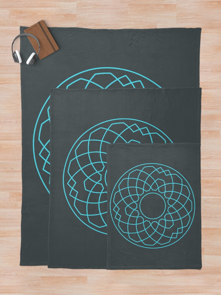 Alternate view of Grandsire Doubles Method Wreath — Blanket (Blue) Throw Blanket