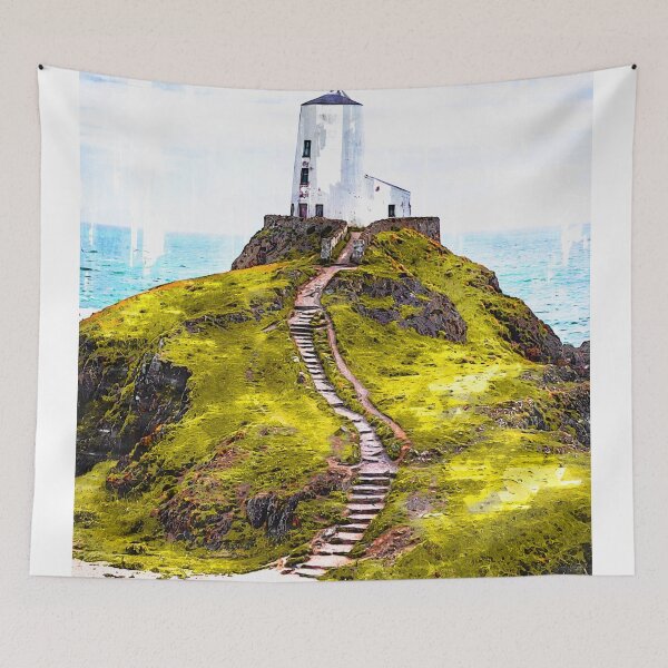Item preview, Lighthouse Ynys Llanddwyn - United Kingdom - For Lighthouse Lovers designed and sold by ColortrixArt.