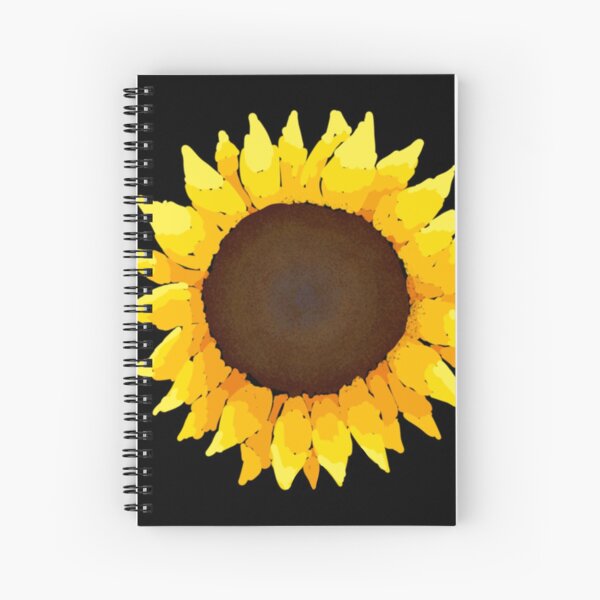 Sunflower - Black Spiral Notebook