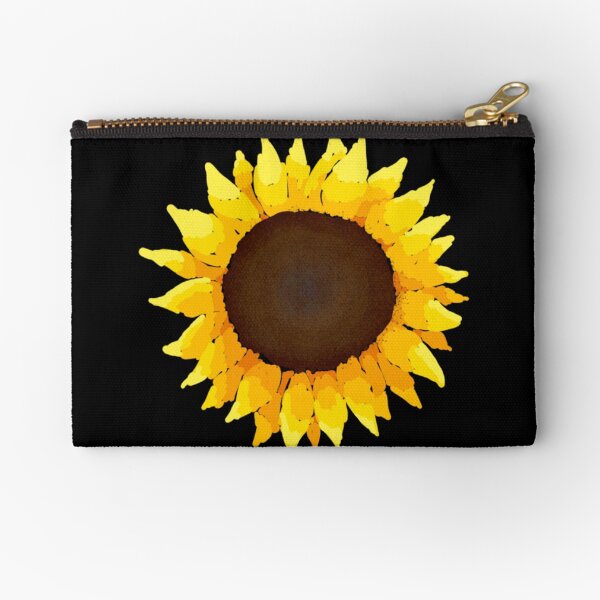 Sunflower - Black Zipper Pouch