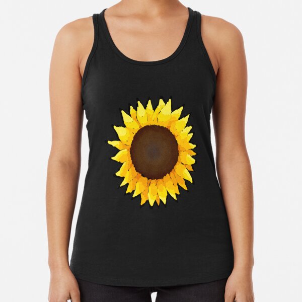 Sunflower - Black Racerback Tank Top