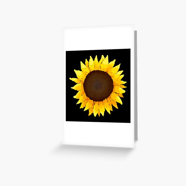 Sunflower - Black Greeting Card
