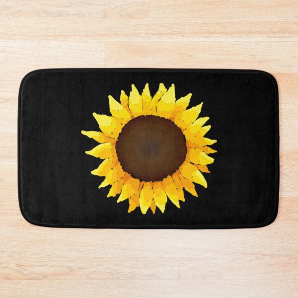 Sunflower - Black Bath Mat