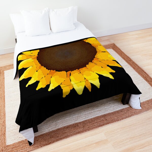 Sunflower - Black Comforter