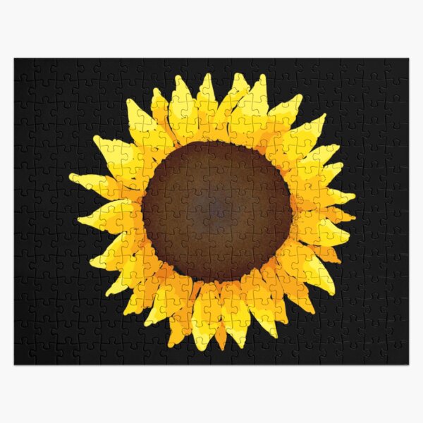 Sunflower - Black Jigsaw Puzzle
