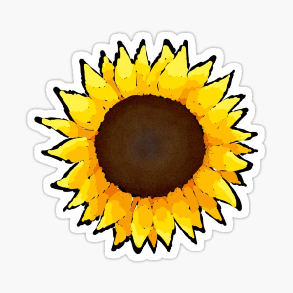 Sunflower - Black Sticker