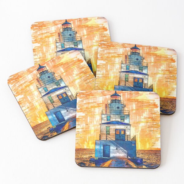 Item preview, Lighthouse Sunset USA - For Lighthouse Lovers designed and sold by ColortrixArt.