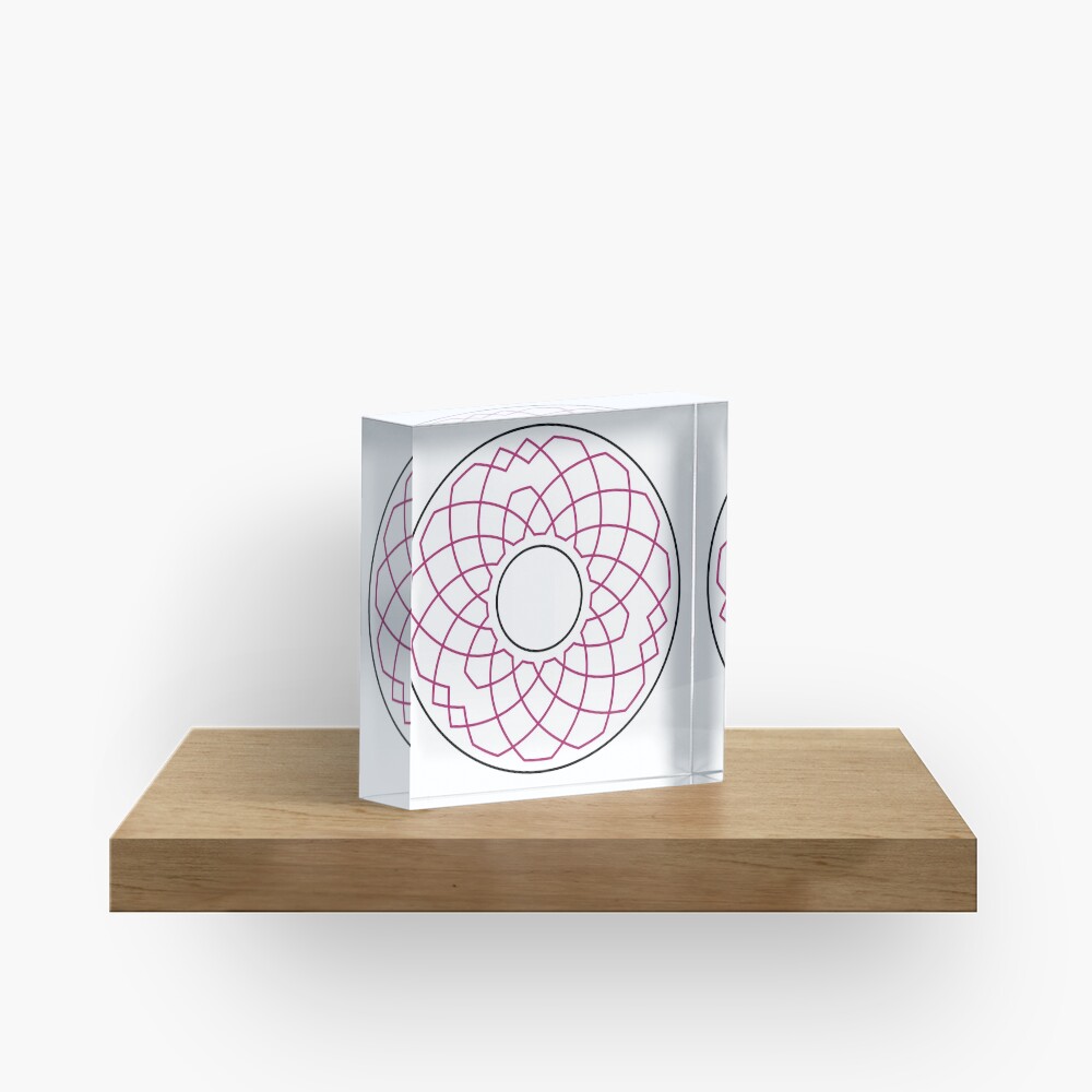 Grandsire Doubles Method Wreath — Coasters (Red) Acrylic Block