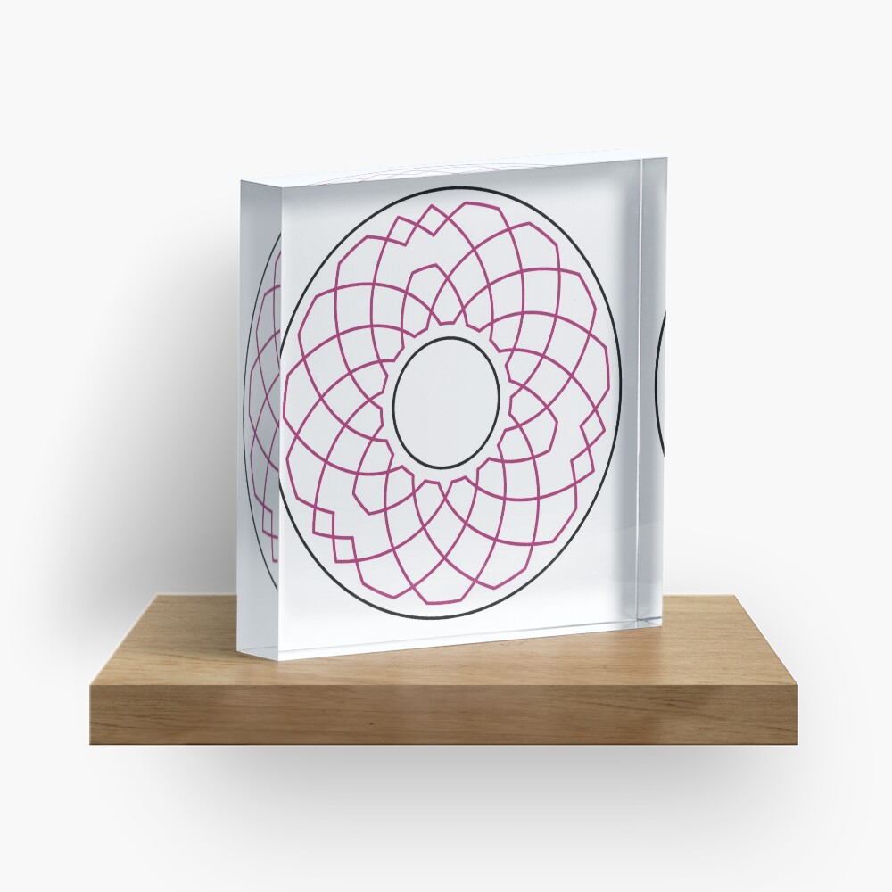 Grandsire Doubles Method Wreath — Coasters (Red) Acrylic Block