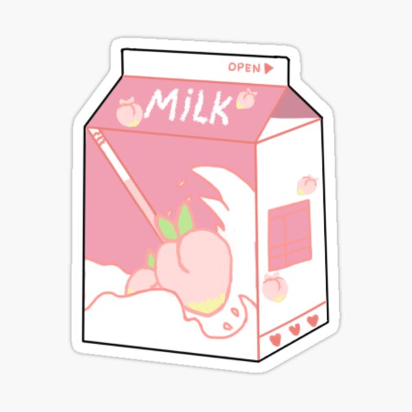 Peach Milk Carton Stickers | Redbubble